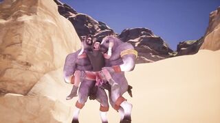 Furry DP in the desert choked by tight slender ass Tarvis raw wild life