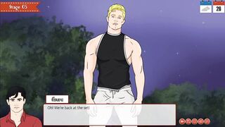 Muscular Daddy Femboy Stranger Gets Cum Filled Kiss While Cartoon Hentai Rains Down