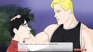 Muscular Daddy Femboy Stranger Gets Cum Filled Kiss While Cartoon Hentai Rains Down