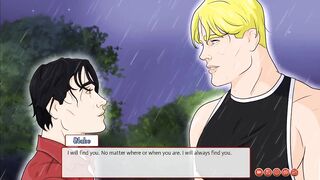 Muscular Daddy Femboy Stranger Gets Cum Filled Kiss While Cartoon Hentai Rains Down