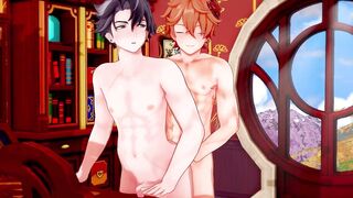 Wriothesley x Childe crushed in hentai Yaoi Genshin