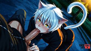 Catboy femboy Antoine gets destroyed in raw hentai sissy gay asian twink videos