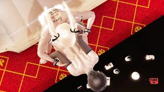 Twink femboys gangbanged in dirty video game orgy cumshot creampie