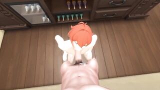 Diluc Sucks a Huge Cock Hard in Genshin Impact Gay Porn