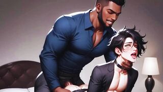BBC twink fucks gay femboy in hard anime hentai