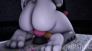 Lolbit bouncing on dildo losing control