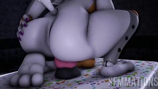 Lolbit bouncing on dildo losing control