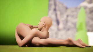 Self sucking man with goatee deepthroats his own cum load