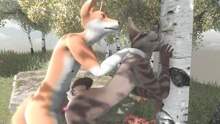 Foxy pounds Lynx boy raw gay furry blowjob cartoon HD