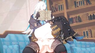Wriothesley ravaged by Neuvillette brutal bareback gangbang
