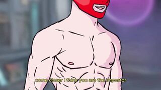 Shirtless red Among Us top destroys blue bottom yaoi raw