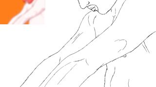 Shirtless red Among Us top destroys blue bottom yaoi raw