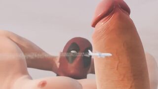 Giant Deadpool gets destroyed in gay macro animation