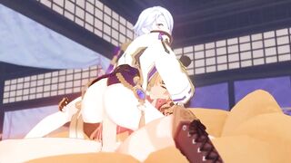 Ayato gets drowned in Thomas's thick cock Genshin Impact yaoi