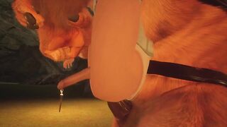 Centaur’s Titanic Cock Destroyed Furry Cave Anal Creampie