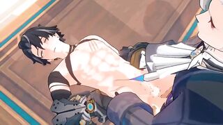 Neuvillette destroys Wriothesley raw and desperate in lewd gay yaoi anime sex