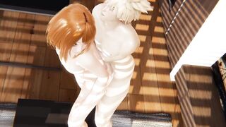 Femboy Uraraka destroyed by Bakugou on table raw gay hentai