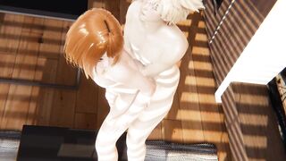 Femboy Uraraka destroyed by Bakugou on table raw gay hentai