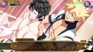 Huge cock wrecks tight ass in brutal yaoi pounding gameplay