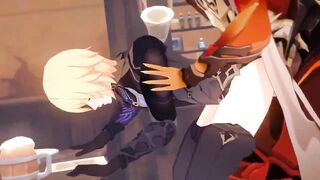 Genshin Impact NPC gets destroyed in gay bareback cartoon cum attack