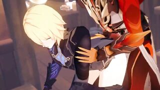Genshin Impact NPC gets destroyed in gay bareback cartoon cum attack