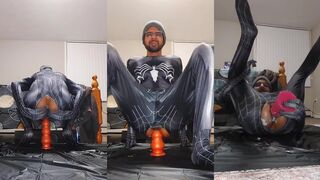 Venom gets brutally gaped with anal toys while cosplaying sissy