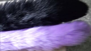 Old man destroyed by massive kigurumi tail stuffed in tight gay ass