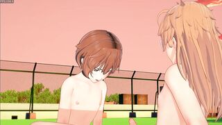 Twink anime femboys destroyed creampie on rooftop hentai