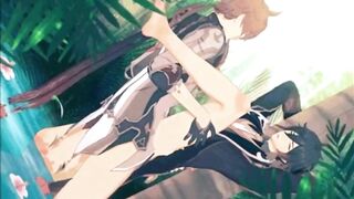 Tartaglia Zhongli ripped outdoors forced deep bareback gay hentai
