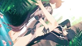 Tartaglia Zhongli ripped outdoors forced deep bareback gay hentai