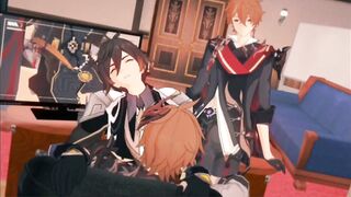 Tartaglia Zhongli Threeway rough bareback hentai