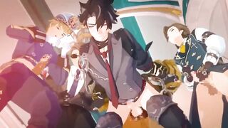 Wriothesley bent over crushed in Public raw Genshin Impact gay hentai