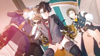 Wriothesley bent over crushed in Public raw Genshin Impact gay hentai
