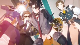 Wriothesley bent over crushed in Public raw Genshin Impact gay hentai