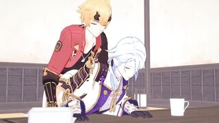 Thoma x Ayato Rough raw cumshot yaoi