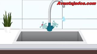 Plumber's thick pipe wrecks twink's tight cartoon hole raw