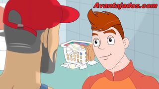 Plumber's thick pipe wrecks twink's tight cartoon hole raw