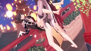 Tartaglia and Zhongli raw public fucking exposed Genshin Impact yaoi hentai