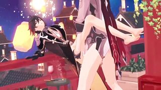 Tartaglia and Zhongli raw public fucking exposed Genshin Impact yaoi hentai