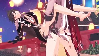 Tartaglia and Zhongli raw public fucking exposed Genshin Impact yaoi hentai