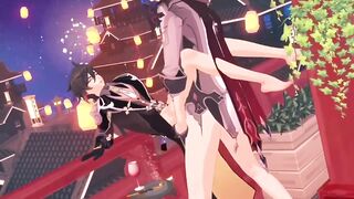 Tartaglia and Zhongli raw public fucking exposed Genshin Impact yaoi hentai