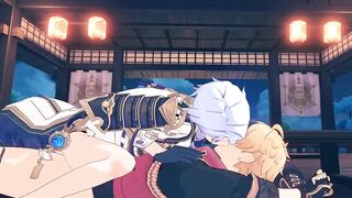 Ayato rides Thoma hard in forbidden Genshin Impact yaoi passion
