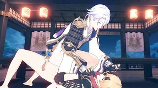 Ayato rides Thoma hard in forbidden Genshin Impact yaoi passion