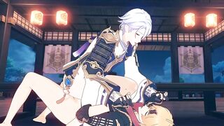 Ayato rides Thoma hard in forbidden Genshin Impact yaoi passion