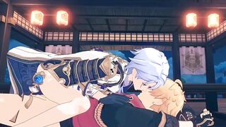 Ayato rides Thoma hard in forbidden Genshin Impact yaoi passion