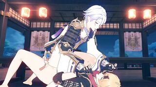 Ayato rides Thoma hard in forbidden Genshin Impact yaoi passion