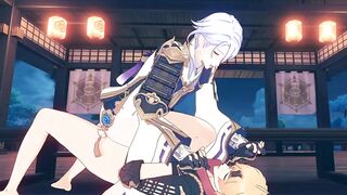 Ayato rides Thoma hard in forbidden Genshin Impact yaoi passion