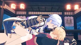 Ayato rides Thoma hard in forbidden Genshin Impact yaoi passion