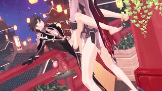 Tartaglia and Zhongli rough public sex yaoi bareback hentai