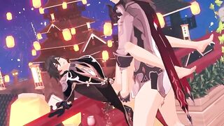 Tartaglia and Zhongli rough public sex yaoi bareback hentai